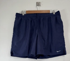 Nike Badeshorts Herren Größe Large blau bestickt Swoosh Mesh gefüttert Baumwollmischung - Bild 1 von 8