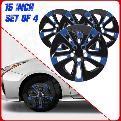 Tapacubos de 15 pulgadas para Toyota Prius 2016-2022 cubiertas de rueda lacadas negras azules  Foto 1 de 4