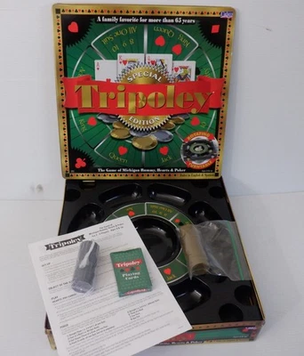 Tripoley  Rotating Turntable Special Edition Board Game Metal TIN BOX NEW Unused - Image 1 of 4