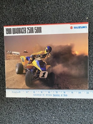 1988 Suzuki 250r 500 Quadracer Brochure Quad 4 Wheeler Dirtbike Race Foto 1 de 4