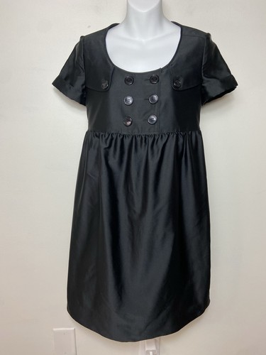 Mini abito Burberry London nero manica corta in raso taglia 4