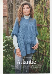 THE KNITTER KNITTING PATTERN - ERIKA KNIGHT - ATLANTIC PATCHWORK EFFECT PONCHO - Picture 1 of 3