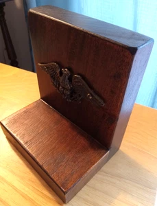 Vintage Mid Century Modernist Walnut Block Bookend SINGLE FREE US SHIP - Picture 1 of 6