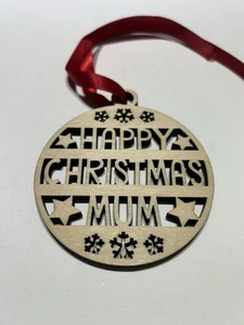 Wooden Christmas Tree Hanging Ornaments Xmas Home Decorations 1PC - Picture 1 of 5