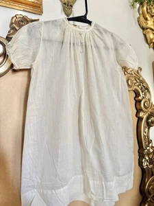 Vintage Ivory Smock Dress Infant Floral Lace Details - Picture 1 of 2