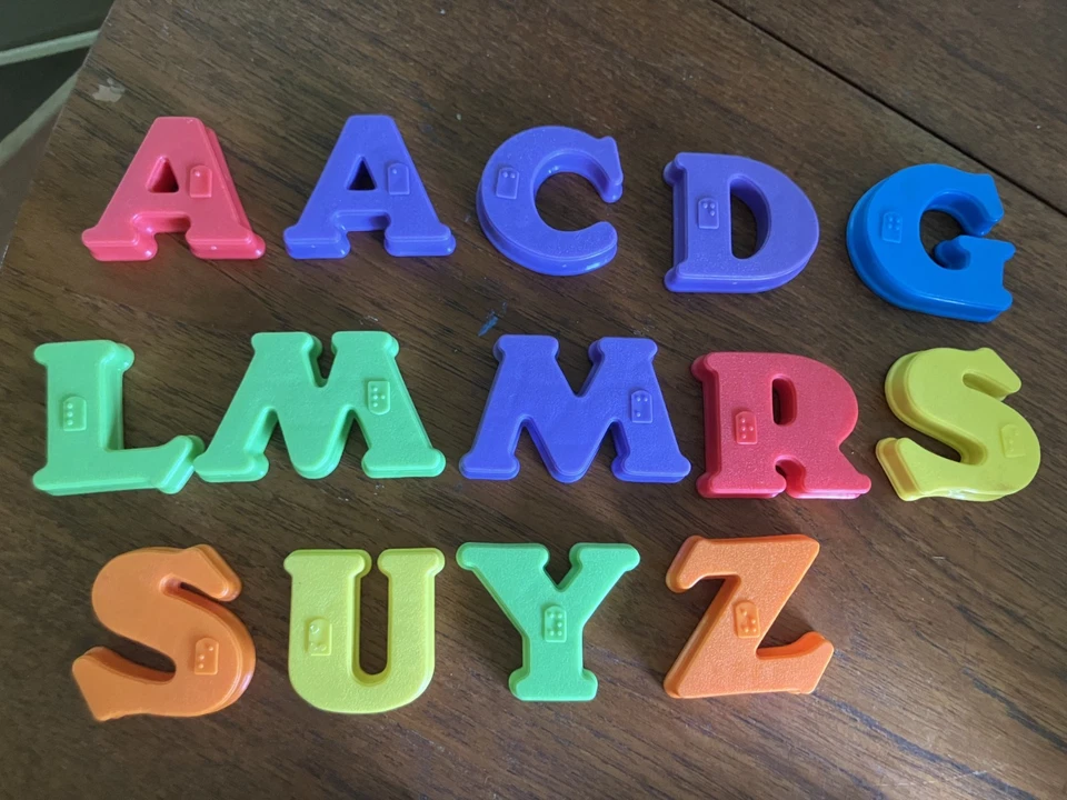 Playskool Vintage 1995 Magnetic Refrigerator Magnet Alphabet ABC Letters Braille - Image 1 of 1