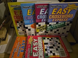 Lot 5 PennyPress Easy Favorite Quick Good Time CROSSWORD Puzzle Book New Z BONUS - Bild 1 von 8