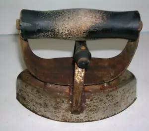 Antique Asbestos Sad Iron - Removable Wood Handle Sleeve 6lb Country Home Decor - Picture 1 of 7