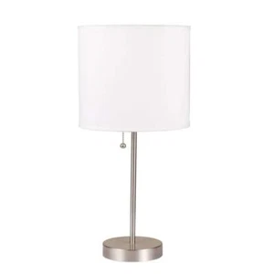 HomeRoots Table Lamp 19.5"H Standard Lights Bulb Candlestick Incandescent Silver - Picture 1 of 5
