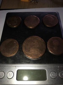 SIX x 200+ YEAR OLD BRITISH COPPER COINS: INCLUDES CARTWHEEL PENNY: Lot 35 And - Picture 1 of 4