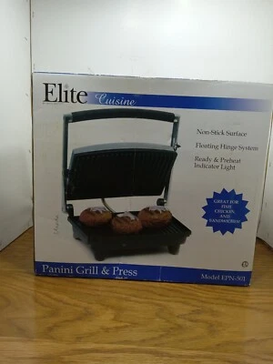 Parrilla y prensa Elite Cuisine Panini EPN-501. NUEVO en la caja. Foto 1 de 4