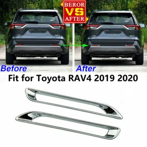 Chrome Rear Fog Light Lamp Cover Trim Decor Fits Toyota New RAV4 2019-2024 2025 - Picture 1 of 10