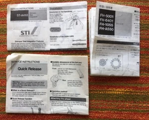 VINTAGE 1990s SHIMANO Instructions FH-5001 ST-A410 Quick Release Hub LOT Of 3 - Picture 1 of 2