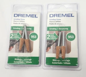 Set of 2 Dremel 1/4" Aluminum Oxide Pointed Cone Shaped Grinding Stone 953 - Picture 1 of 5
