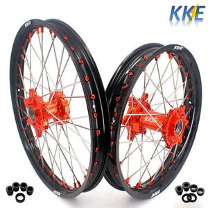 KKE 21/19 CNC Orange Wheels Fit KTM EXC SXS SX MXC 125-530CC 2000 2001 2002 Rims - Picture 1 of 12