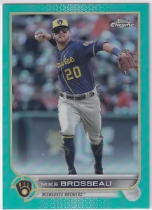 2022 Topps Chrome Update Aqua Refractor # USC4 Mike Brosseau 007/250 BREWERS - Picture 1 of 2