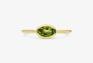 14K Yellow Gold & Natural Peridot August Birthstone Jewelry Fine Ring