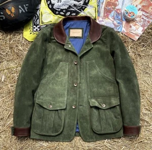 Chaqueta de cuero de vaca retro de gamuza forrada con cuello para hombre Chaqueta informal de motocicleta - Imagen 1 de 13