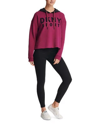 DKNY Sport Velour-Logo Fleece Hoodie Purple L NWT! $59 - Image 1 of 3