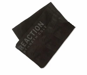 $178 Kenneth Cole Reaction Unisex Men's Black Classic Logo Scarf Shawl One Size - Picture 1 of 1