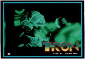 TRON MOVIE 1981 DISNEY TRADING CARDS DONRUSS 1982 BRUCE BOXLEITNER BASE CARD 35