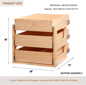 Pull Out Drawers for Cabinets, 20''W×21''D×19''H Soft Close Slide Out Wood Sh... - Picture 1 of 1