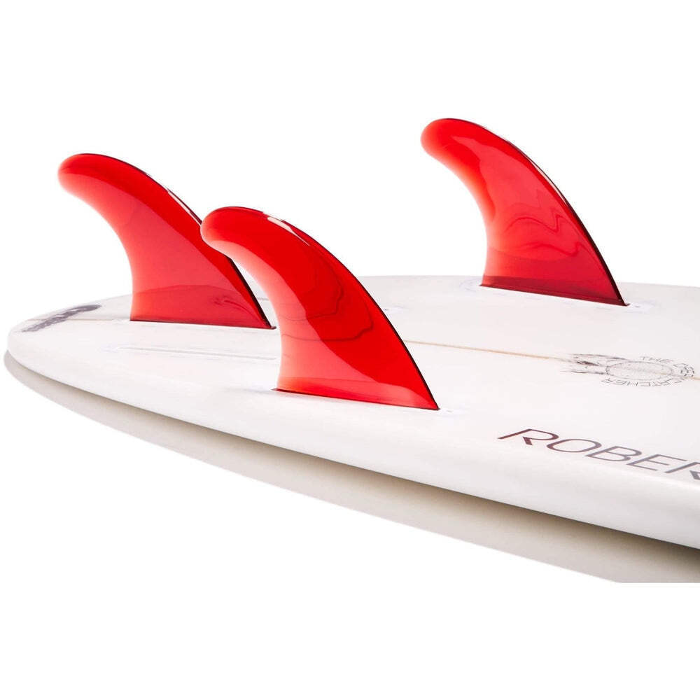 Fcs Accelerator Fins 2 DORSAL Surfboard Fins Quad 4 Set FCS Compatible Red Medium Fiberglass With Honeycomb Hexcore Dorsal Quad Fins