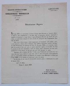 Ascoli scambio nominativi persone decedute tra Stato Pontificio e Francia 1836 - Imagen 1 de 1