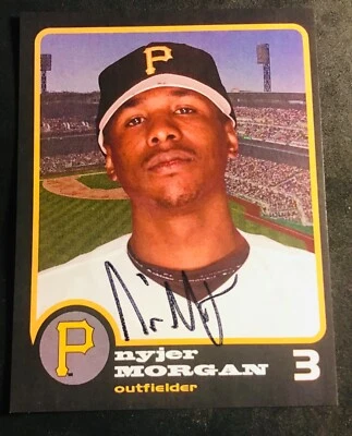 Pittsburgh Pirates NYJER MORGAN #3 variant signed auto autograph photo postcard — 第 1/2 张图片