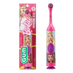 GUM Barbie Kids Battery Power Electric Toothbrush, Soft, Suction Cup Base, 4+ - Picture 1 of 3