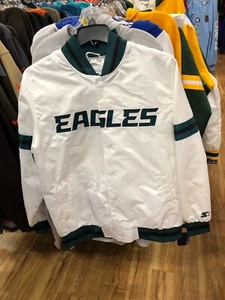 CHAQUETA DE SATÉN PHILADELPHIA EAGLES STARTER PARA HOMBRE CHAQUETA LIGERA BLANCA - Imagen 1 de 5