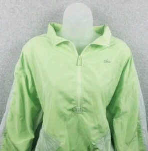 Alo Renewal Half Zip Pullover Jacket XS Lime Green Yoga - Picture 1 of 7