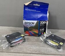 Epson 220XL Black Ink Cartridge, 220 Cyan Magenta Yellow Exp 04/2026