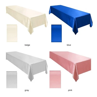 Elegant Dining Tablecloth Cotton Satins Rectangular Table Towel for Restaurants - Image 1 of 4