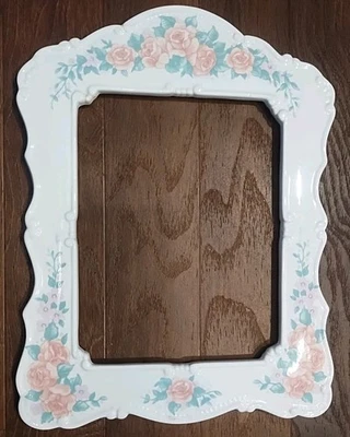 Marco Cerámico Vintage Cottagecore 8 x 10 Marfil Rosa Verde Floral Pastel Femenino Foto 1 de 2