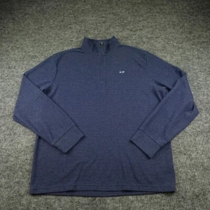 Vineyard Vines Pullover Sweater Mens Blue Large Saltwater Quarter-Zip Whale - Picture 1 of 10