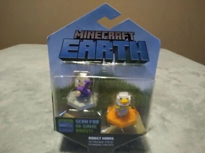 Minecraft Earth Boost Minis ⭐Atacar a Steve y desovar pollo ⭐ Figura Paquete de 2 NUEVO Foto 1 de 4