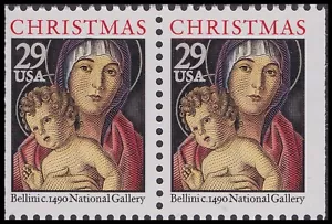 US 2710a Christmas Madonna & Child 29c horz pair (from booklet) MNH 199 - Picture 1 of 1