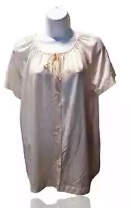 Vtg Lorraine Sz M Short Button Front Silky Nylon Nightgown, Pink. NS-9 - Picture 1 of 9