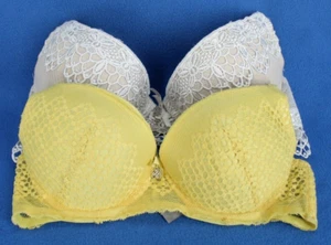 Daisy Fuentes Underwire Padded Push Up Bra Bundle Lot Size 34B #E4856 - Picture 1 of 6