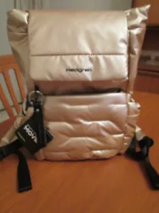 HEDGREN Cocoon, Billowy padded comfy backpack, soft gold wet look BNWT RRP189 - Picture 1 of 19