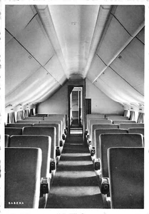 1935 Sabena Airline Passagierkabine einer DC-6 Innenflugzeug Postkarte - Bild 1 von 2
