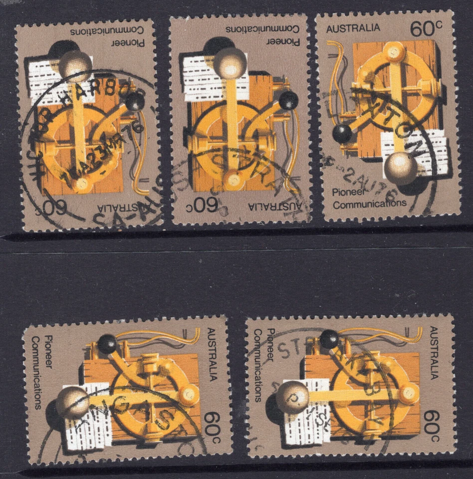 1972 60c Pioneer Morse Key Switch Telegraph Australia SA TOWN CDS x 5     LOT D - Image 1 of 1