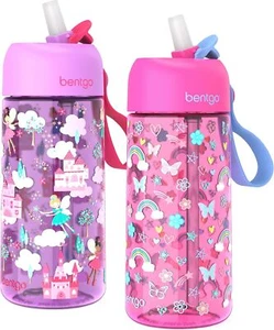 Kids Water Bottle 2-Pack - Leak-Proof, Durable Tritan, BPA-Free 15 oz Cup - Picture 1 of 8