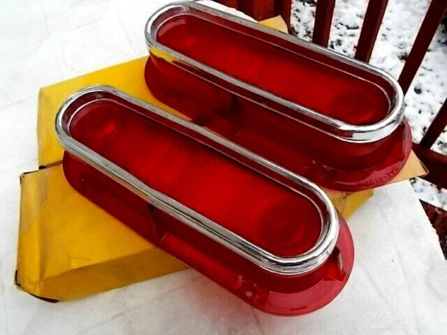 1961 Pontiac Catalina & Ventura tail lamp lenses pair nors WHY PAY MORE? EXCELLT - Image 1 of 1