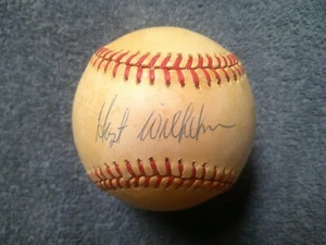 HALL OF FAMER HOYT WILHELM SIGNED OFFICIAL AMERICAN LEAGUE BASEBALL JSA COA - Picture 1 of 3