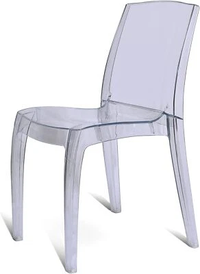 Transparent Clear Chair, Stackable, Made in UK, Recyclable, Strong, UV Resistant - Image 1 of 4