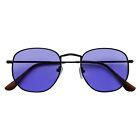 ShadyVEU Slim Metal Wire Flat Tinted Color Lens Festival Style Unisex Sunglasses