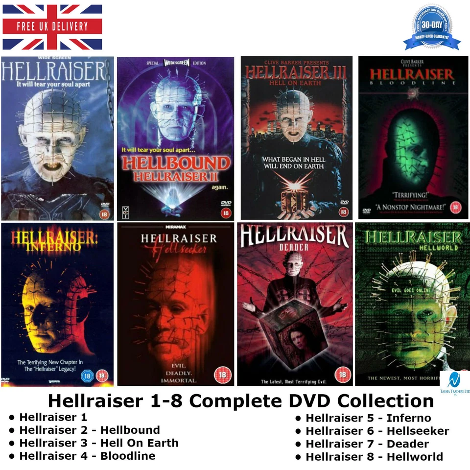 Hellraiser Series 1 - 8 Complete Collection 1 2 3 4 5 6 7 8 Original Sealed DVD - Image 1 of 1