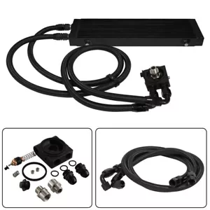 Large Dual Pass Bar & Plate Oil Cooler Thermostatic Filter Adapter Hose Kit BK - Picture 1 of 10